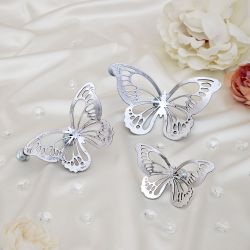 Ручка мебельная Бабочки 110 Античное серебро