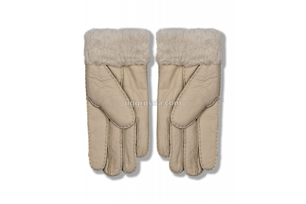 UGG Перчатки Кожаные Женские Серые