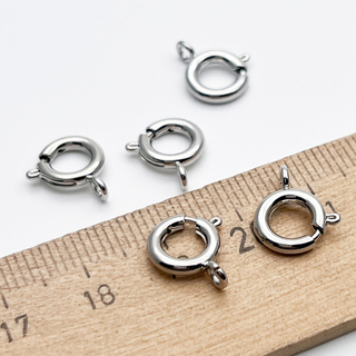 Замок шпрингельный, цвет серебро (родий), размер 9 мм, цена за 1 шт