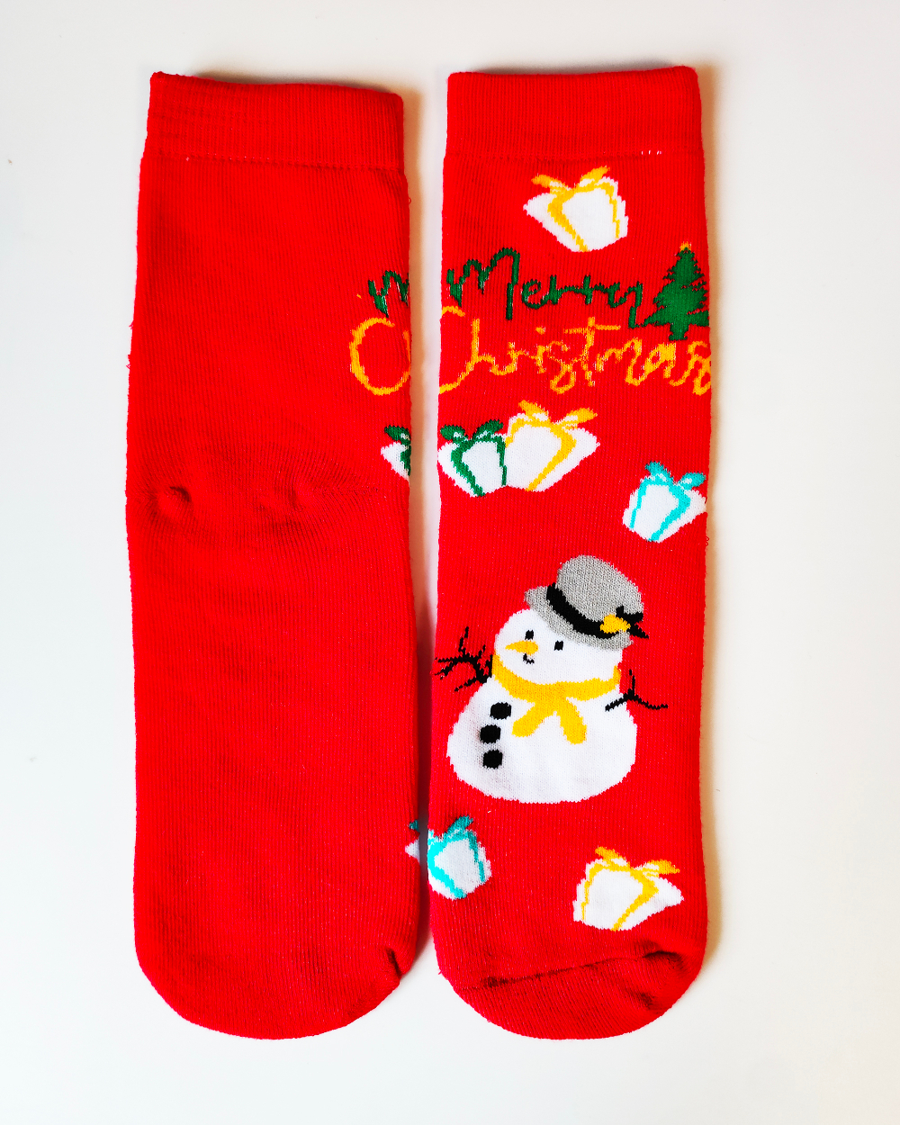 Носки НГ р.35-40 "New Year's magic" Снеговик на Красном