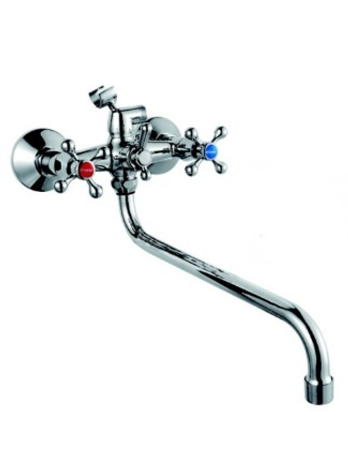 R5023F Смеситель для ванны с длинным изливом,переключатель шаровый 360° хром