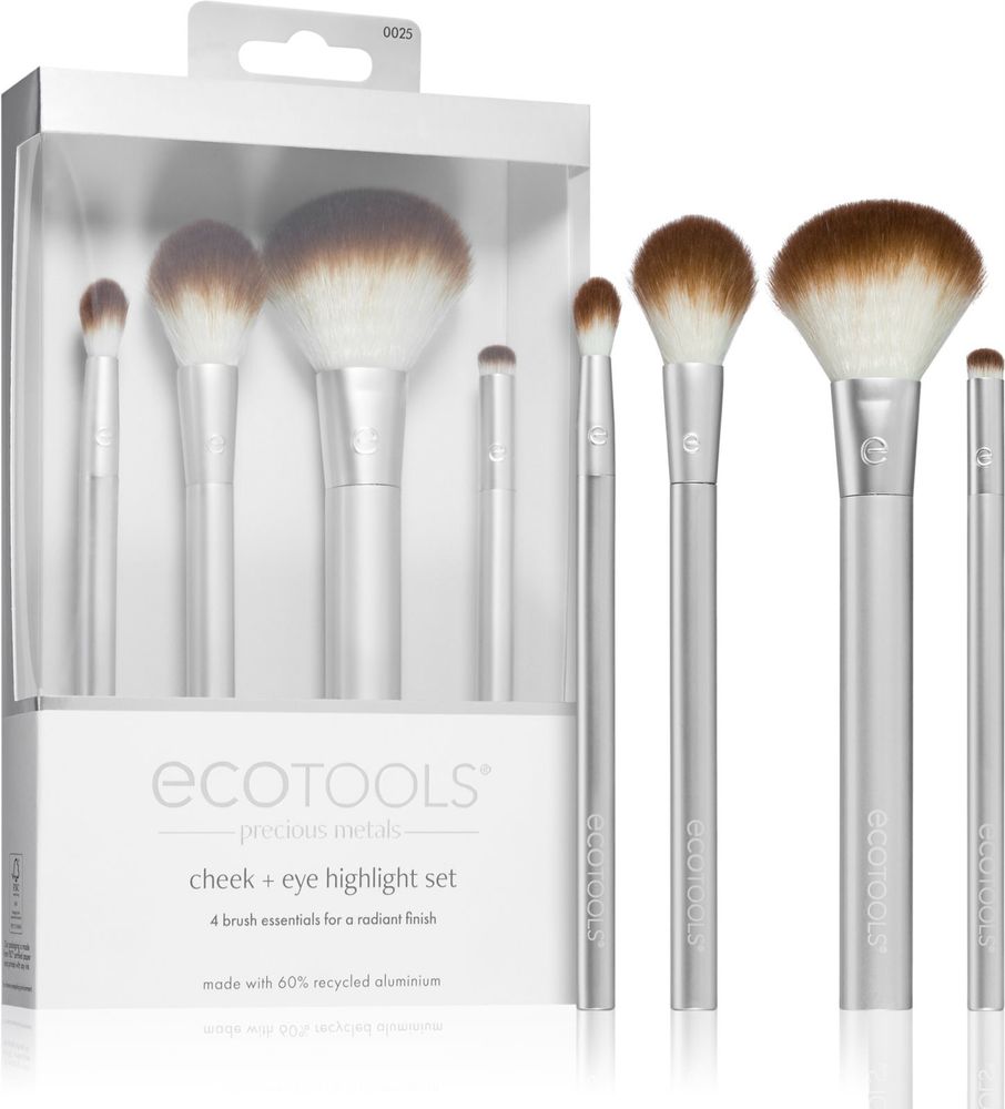 EcoTools eyeshadow brush + blending brush + highlighter brush + blusher brush Precious Metals