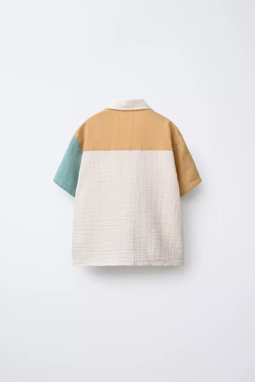 ZARA РУБАШКА ИЗ РЕЛЬЕФНОЙ ТКАНИ, ЭКРЮ