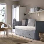 Кушетка с 3 ящиками - IKEA HEMNES/ХЕМНЭС ИКЕА, 83х209х89 см, серый