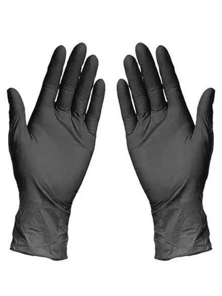 Перчатки нитриловые НТ Black Nitrile (черные) (уп.50шт) M 3,8гр текстура пальцы (МАЛАЙЗИЯ)