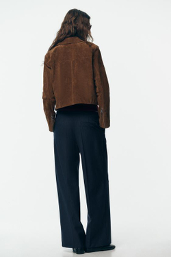 ZARA БРЮКИ С ШИРОКИМ ДВОЙНЫМ ПОЯСОМ, СИНИЙ