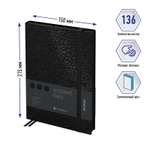 Ежедневник недатированный, А5, 136л., кожзам, Berlingo "DoubleBlack", черный срез, черный, с рисунком