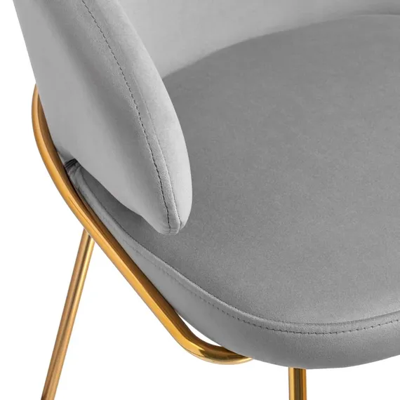 Стул Lime, серый микровелюр с золотыми ножками