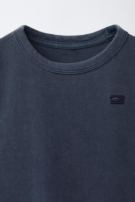 ZARA ФУТБОЛКА С ВЫШИВКОЙ, АНТРАЦИТОВО-СЕРЫЙ