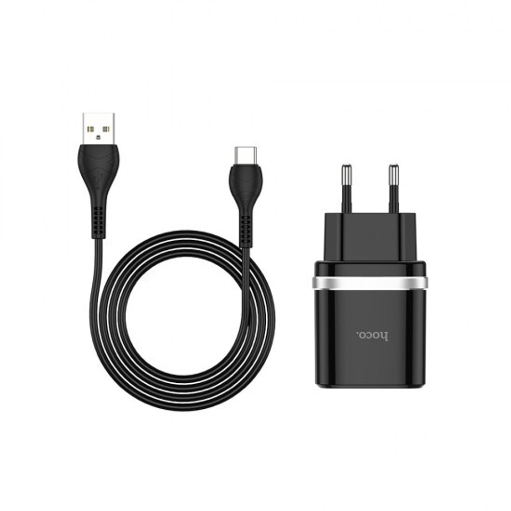 Сетевое зарядное устройство HOCO C12Q Smart, QC 3.0 кабель Type-C, 012994 Белый