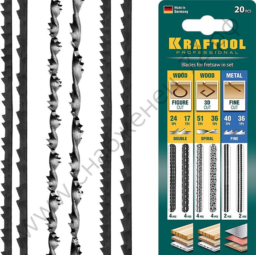 KRAFTOOL 130 мм, Полотна для лобзика (15348-H20)