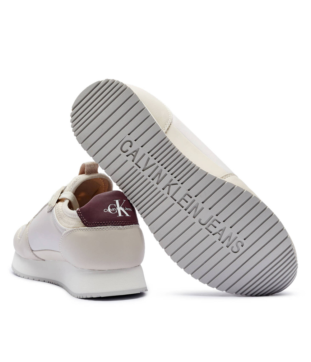 Кожаные кроссовки retro runner CALVIN KLEIN JEANS - бежевый(YM0YM01118)