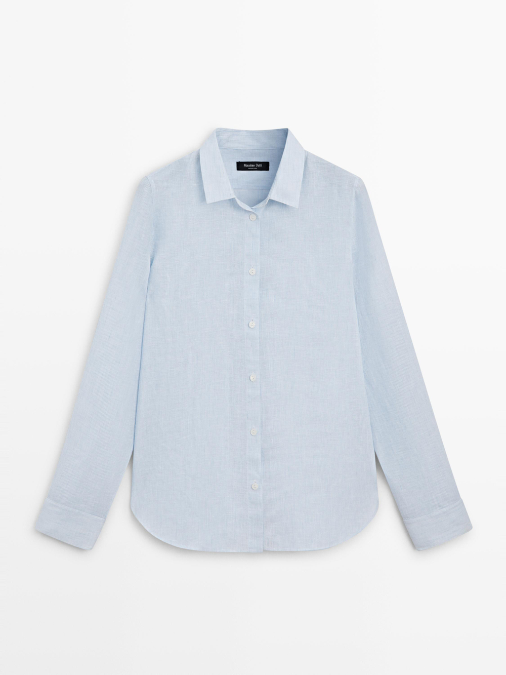 Massimo Dutti Рубашка из 100% льна, небесно-голубой