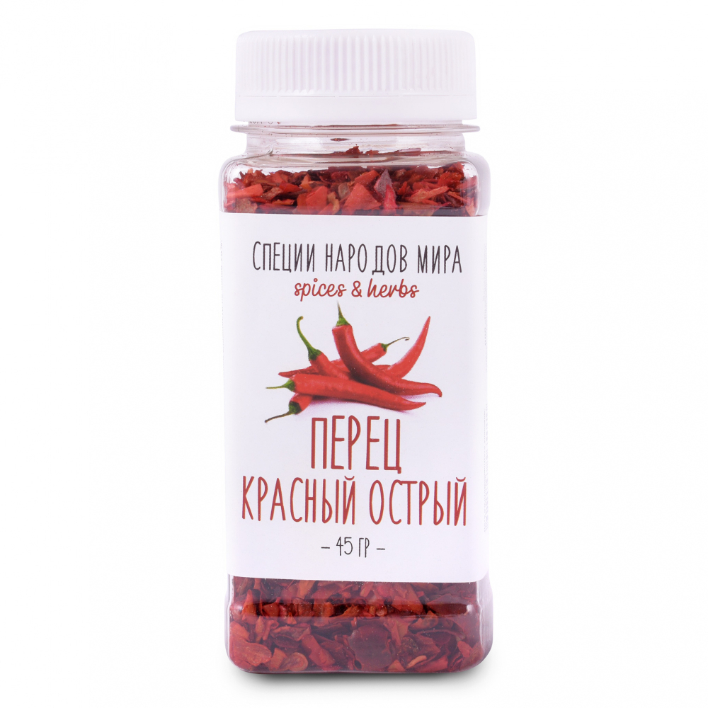 Organic Food Перец красный острый, 45 гр ПЭТ