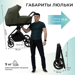 Детская коляска Sweet Baby Stella Plus Therma 2 в 1 427416 Green