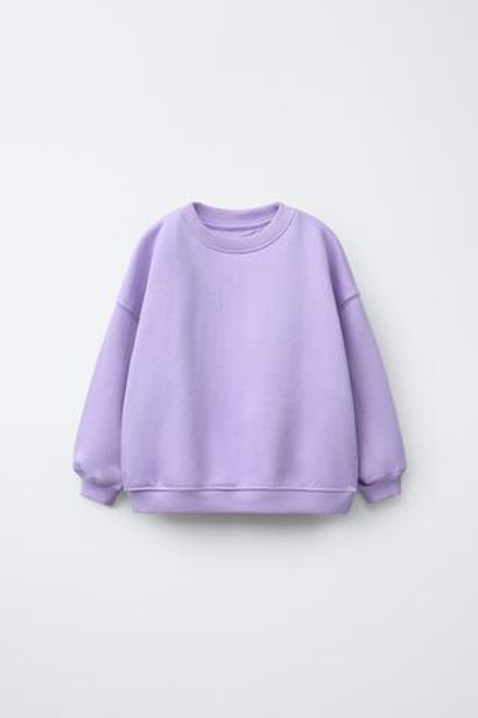 ZARA БАЗОВАЯ ОДНОТОННАЯ ТОЛСТОВКА, ЦВЕТ МАЛЬВЫ