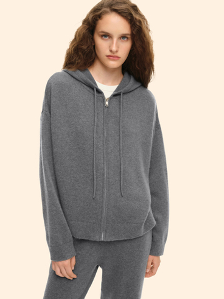 Худи из кашемира ((Ничего лишнего)), серый