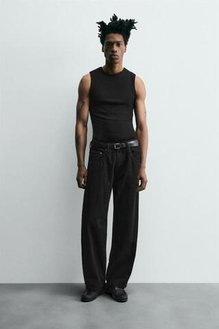 ZARA ДЖИНСЫ BAGGY FIT, ЧЕРНЫЙ
