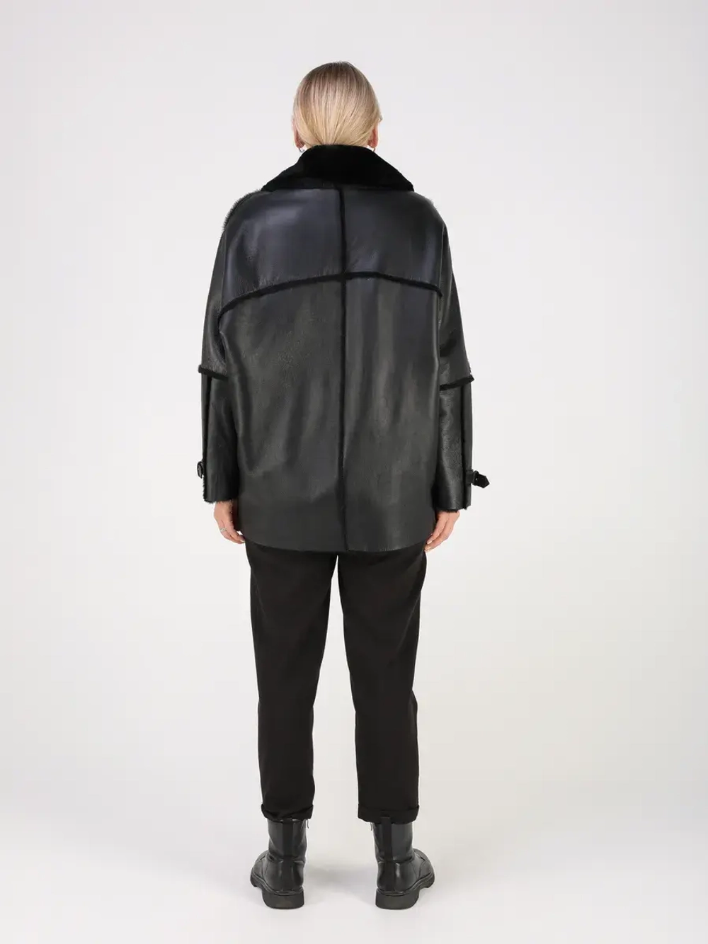 Дубленка зимняя натуральная оверсайз больших размеров