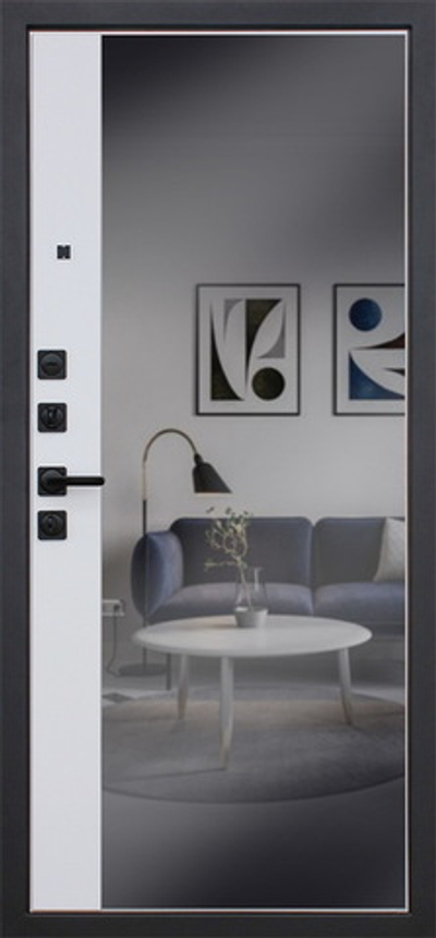 Стальная дверь "Дельта" с зеркалом. Заказная модель.