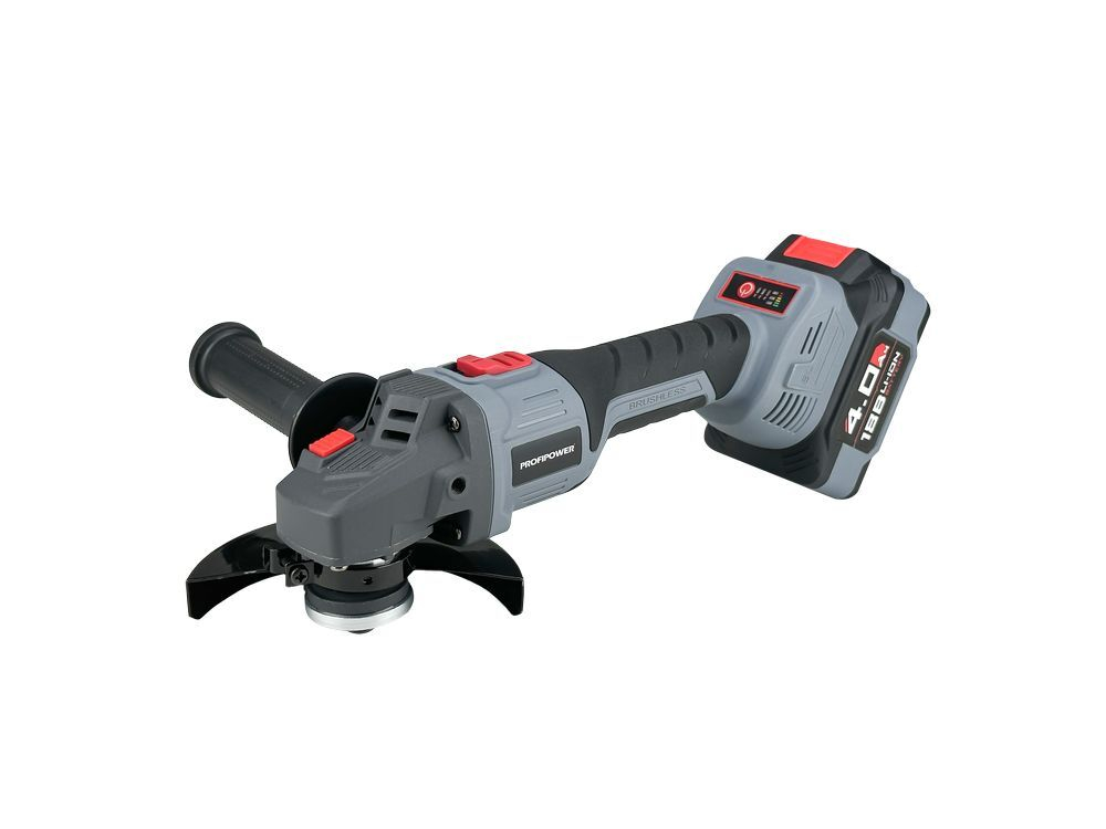 Аккумуляторная бесщеточная УШМ PROFIPOWER MKDGA-18V (18В,Li-ion-2шт, 4Ач, 125 мм, 0-9000 об/мин, З/У, в кейсе)