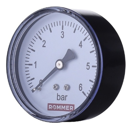 Манометр аксиальный Rommer 1/4", 6 бар, 63 мм (RIM-0009-630608)