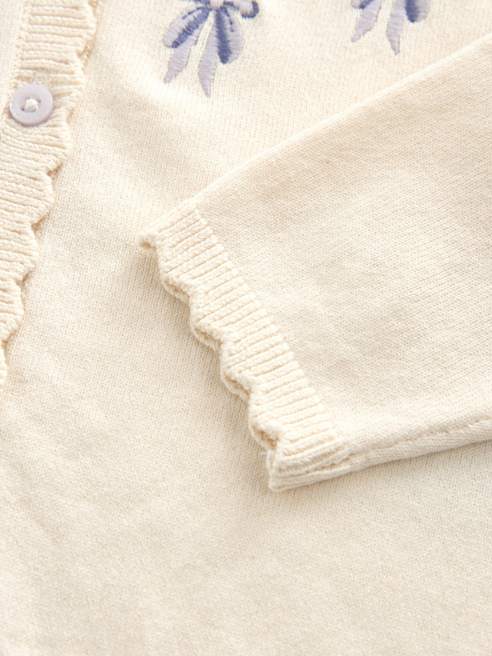 Кардиган с вышивкой для девочки Next N21-285, Кремовый
