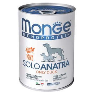 Влажный корм Monge Dog Monoprotein для собак, паштет из утки, консервы