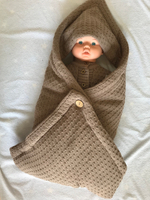 Конверт на выписку вязаный с подкладом "Loom" (Цвет: Черный, Размер: 80)