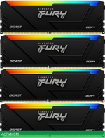 Оперативная память Kingston Fury Beast Black DDR4 4x32GB RGB RTL Gaming ( KF436C18BB2AK4/128)