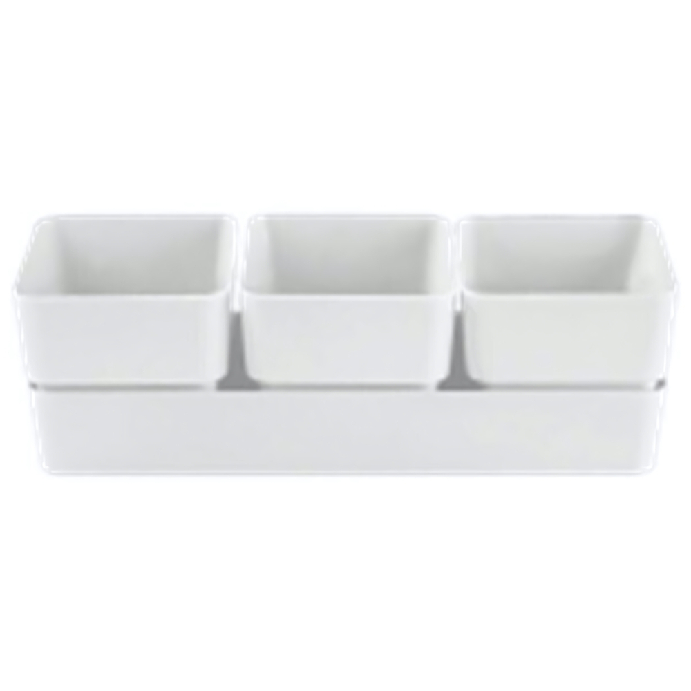 Кашпо "Фиори" Трио (3 кашпо на подставке) Цв. Белый