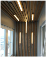 Потолочно-стеновые рейки с подсветкой из Сосны 40х30мм