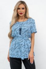 Костюм брючный (голубой/черный) К11-79/3 Nikol