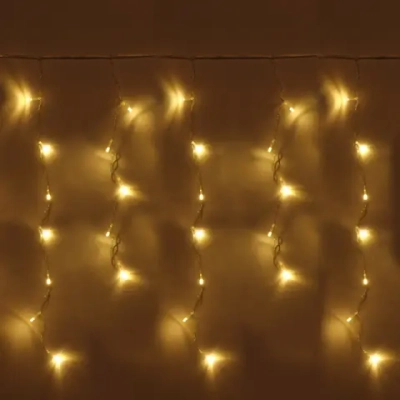 Гирлянда для дома БАХРОМА ш3м* в30/50 см 120 ламп LED, прозрачн.провод, 8 реж, IP-20, Теплый белый (возможность соединения)