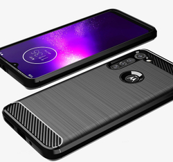 Чехол черного цвета на Motorola G8 Power, серия Carbon от Caseport