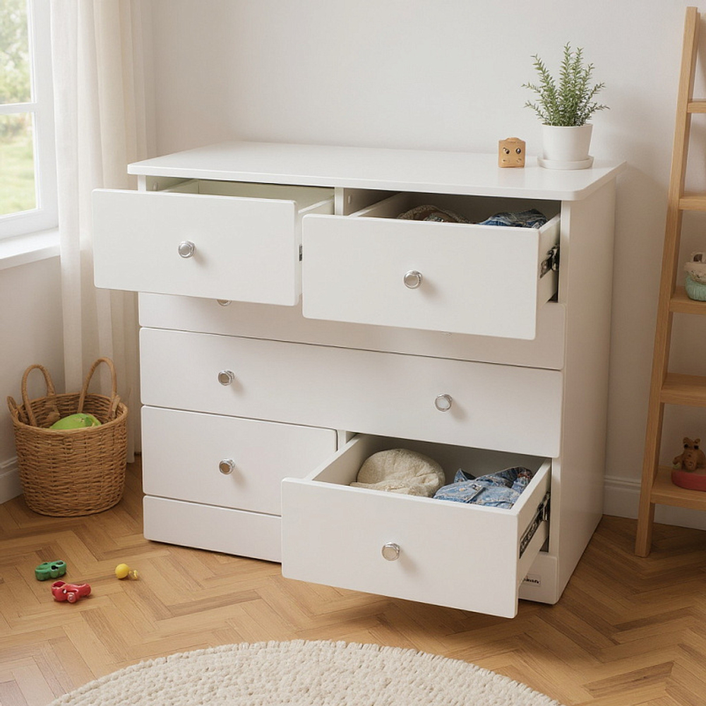 Детский пеленальный комод Mr Sandman Joss 5 ящиков Белый