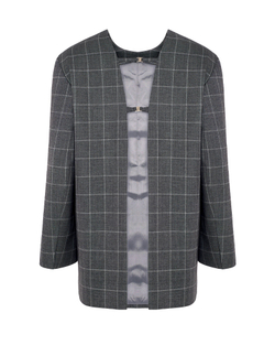 Блейзер из шерсти серый в клетку