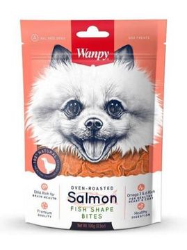 Wanpy Dog Лакомство из нежного лосося в форме рыбок для собак