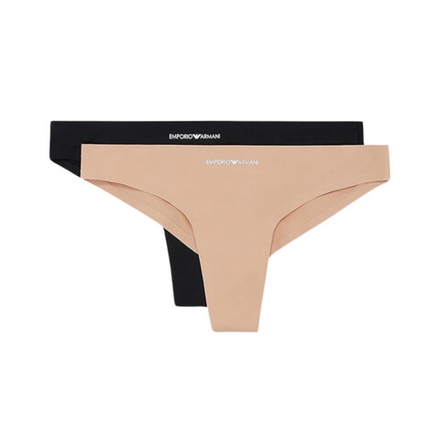 Женские трусы бразилиана набор из 2 штук (черный, телесный) Emporio Armani 163337_CC284 06220