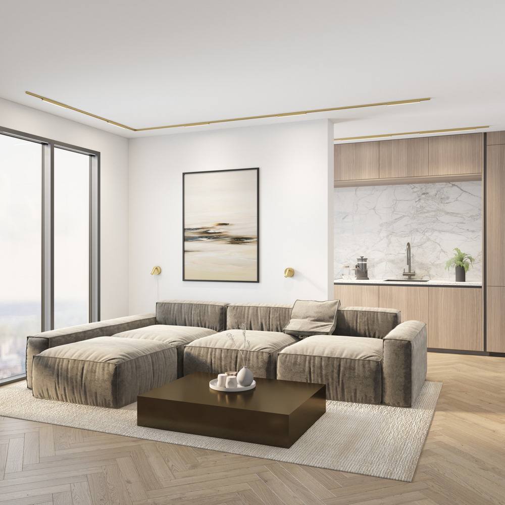 DK5751-SB Светильник для трека SHINE LINEAR со светодиодом, L301*W19*H27, 48V DC, 12W, RA?90, 3000K, IP20, сатинированная латунь, алюминий