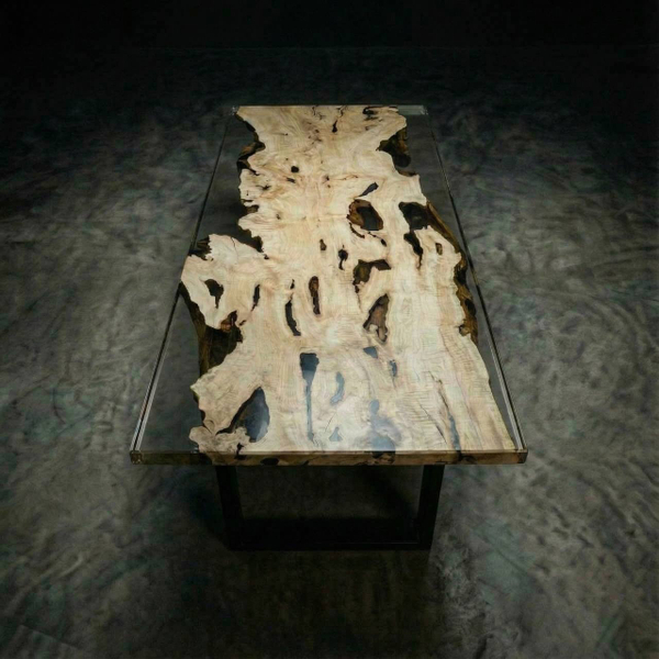 Вязаный граб премиум в сочетании с прозрачной эпоксидной смолой