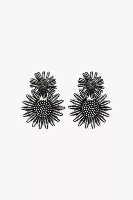 ZARA ДВОЙНЫЕ СЕРЬГИ «ЦВЕТЫ», СЕРЕБРИСТЫЙ