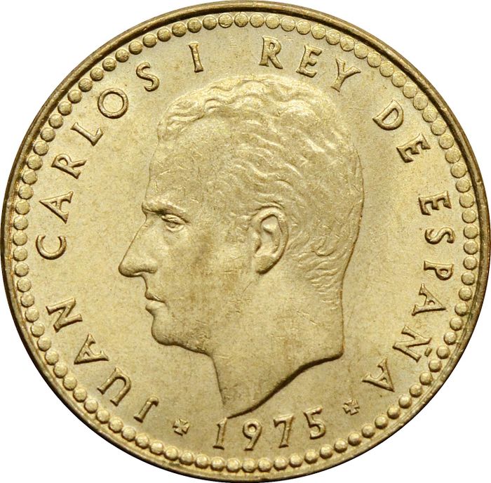 1 песета 1975 Испания AU-UNC