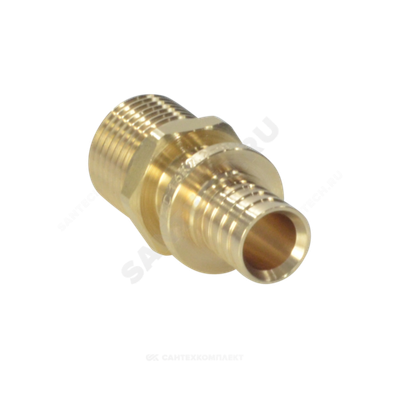 Муфта для PE-X труб аксиальная латунь Дн 16х3/4" НР РОС