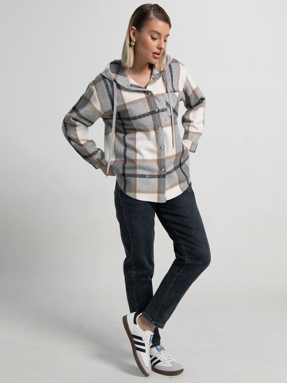 Рубашка теплая с капюшоном Олиссия (серая) Б15504-18М LT Collection