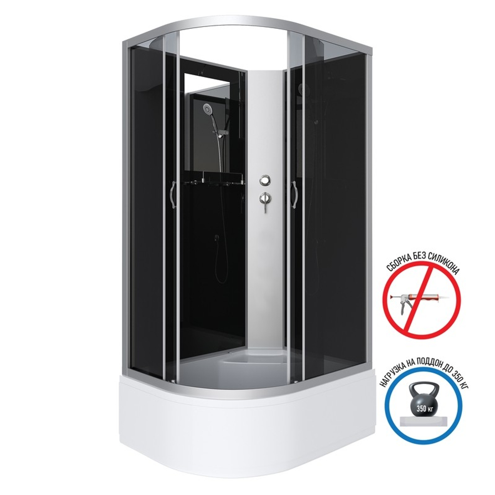 Душевая кабина Niagara Classic NG-2510-14RBK (120х80х200) высокий поддон(40см),стекло тонированное,4 места