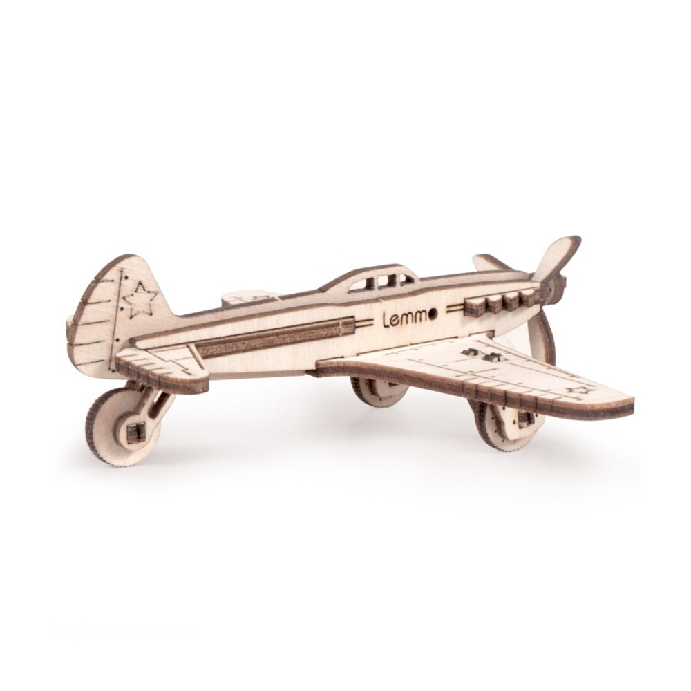 Самолёт ЯК-9 Lemmo - Деревянный конструктор, сборная модель, 3D пазл