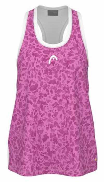 Футболка для девочки теннисная Head Girls Vision Agility Tank Top - print vision/vivid pink