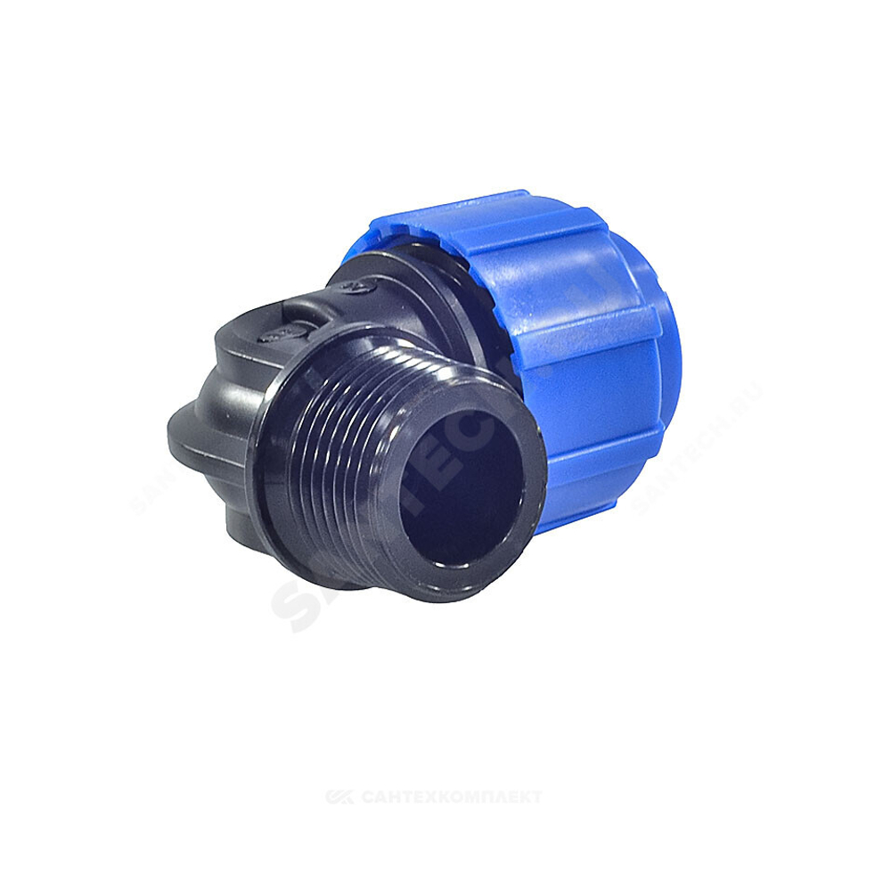 Отвод компрессионный ПЭ Дн 25х3/4"х90гр НР Ру16 ТПК-АКВА 50012534