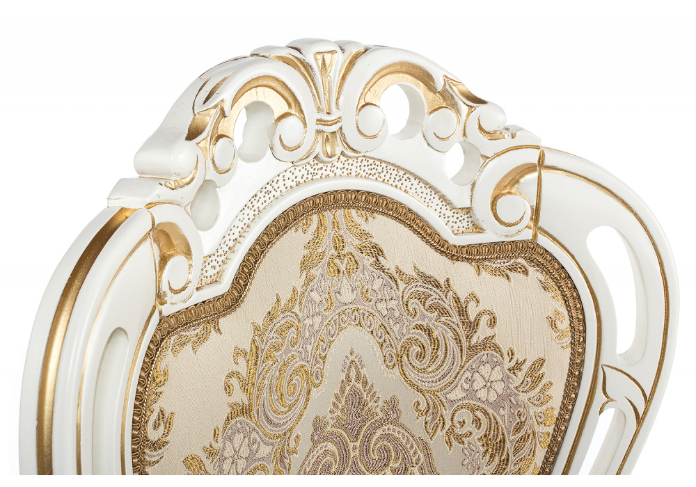 Стул деревянный Woodville Bronte слоновая кость с патиной